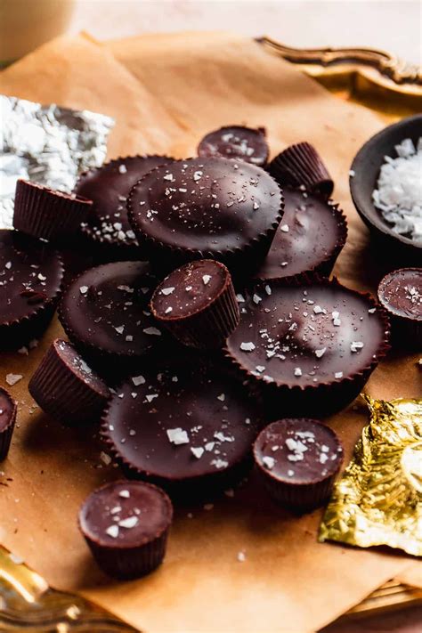 Healthy Salted Dark Chocolate Reese's Peanut Butter Cups | Recipe ...