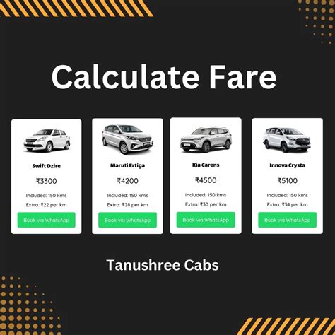 Cab Fare Calculator - Tanushree Cabs