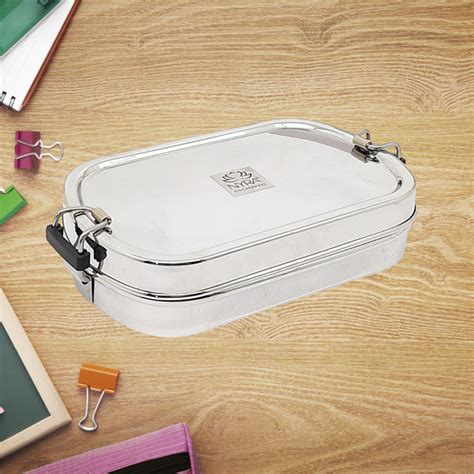 Stainless Steel Square Lunch Box/Tiffin with Locking Clips – Nyra ...