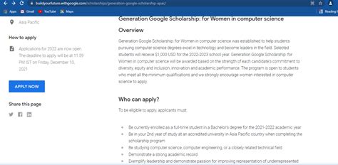 Generation Google Scholarship: Apply before great Dec 10