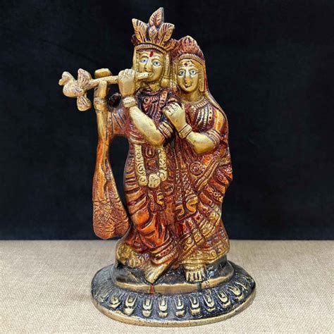 Shop Brass Radha Krishna Pair Idol | Buy Online | Satvikstore.in ...