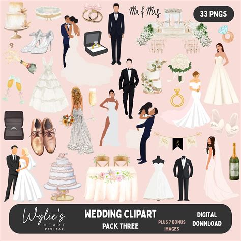 Wedding Clipart: 40 PNG Images (digital Download) - Etsy