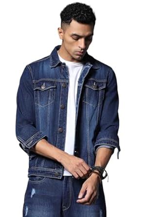 Buy High Star Men's Cotton Standard Length Biker Jacket (HSJKT805 ...