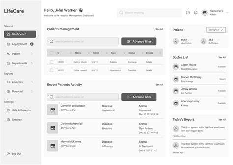 Hospital Information System User Interface 的图像结果