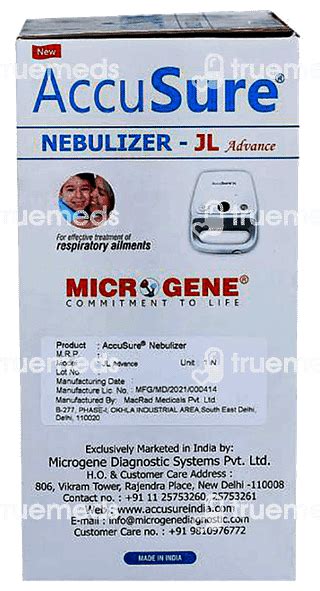 Accusure Nebulizer Advance Jl 1 - Uses, Side Effects, Dosage, Price ...