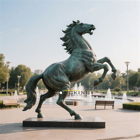 Traditional Collectible Art Prancing Copper Horse Sculpture China | Animal Sculptures