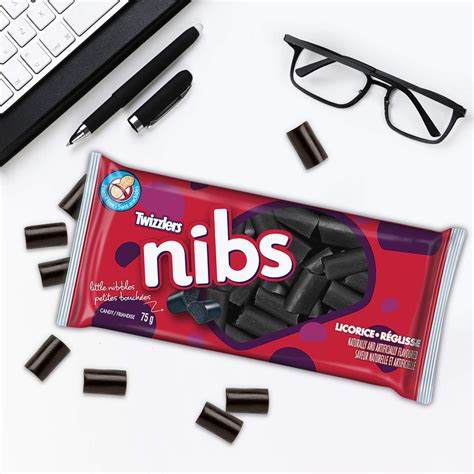 TWIZZLERS Black Licorice Candy, Nibs, 24ct/75g