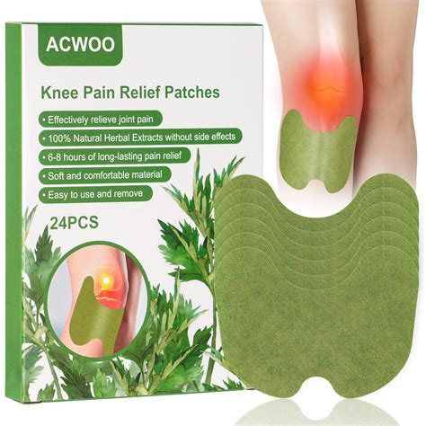 ACWOO Knee Pain Relief Patch 24PCS | Natural Wormwood Plaster for ...