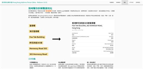 香港地址解析器，分解詳盡地址超好用 - Daisy