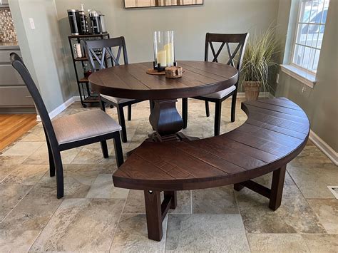 Round Table With Curved Bench Seating