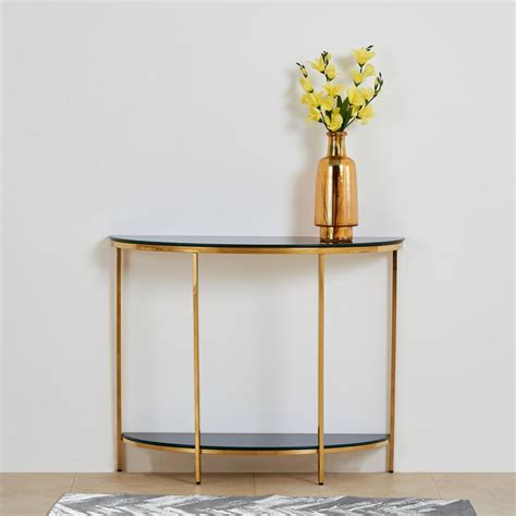 Buy Monarch Glass Top Console Table - Black and Gold from Home Centre ...