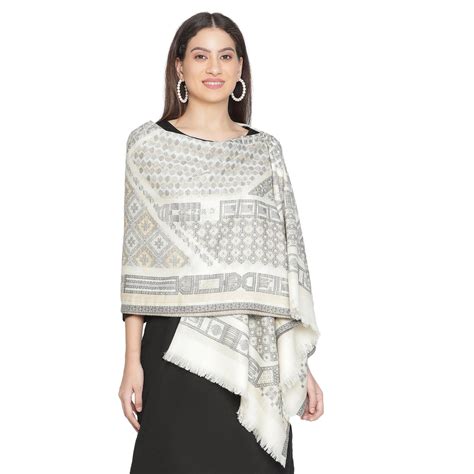 Buy Mirza Woven Design Woolen Shawl Online | Shingora