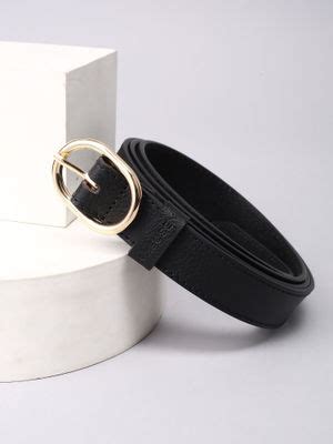 Buy Van Heusen Women Black Textured Casual Belt (M) Online