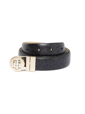 Buy Tommy Hilfiger Women Riza Reversible Leather Belt - Black & Beige ...