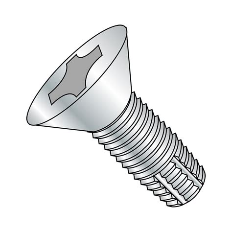 Steel Thread Cutting Screw, Zinc Plated, 82 Degree Flat Head, Phillips ...
