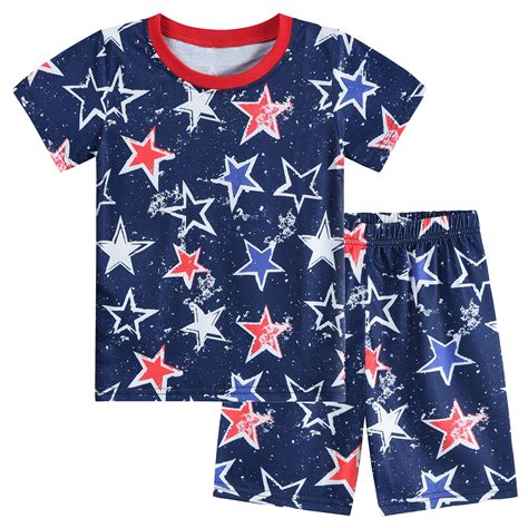 DDSOL Toddler Pajamas Boys 4th of July Pjs Short Sleeves Sleepwear Sets ...