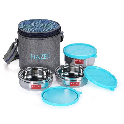 Buy HAZEL Tiffin Box for Office Men & Women | Stainless Steel Lunch ...