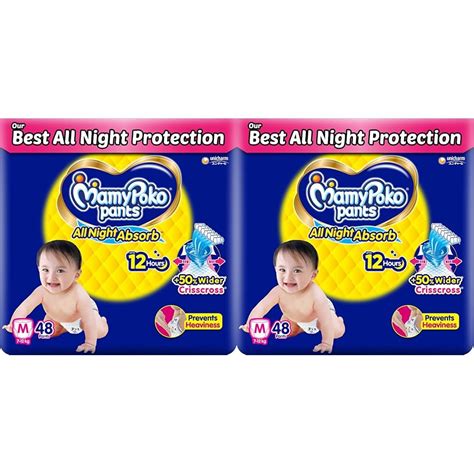 Buy Mamypoko pants All Night Absorb| Pant Style Baby Diapers Medium ...
