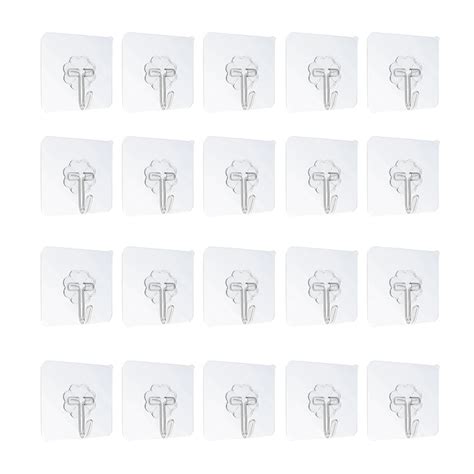 20pcs Waterproof Self-adhesive Hook Heavy-duty Wall Suitable For Home ...