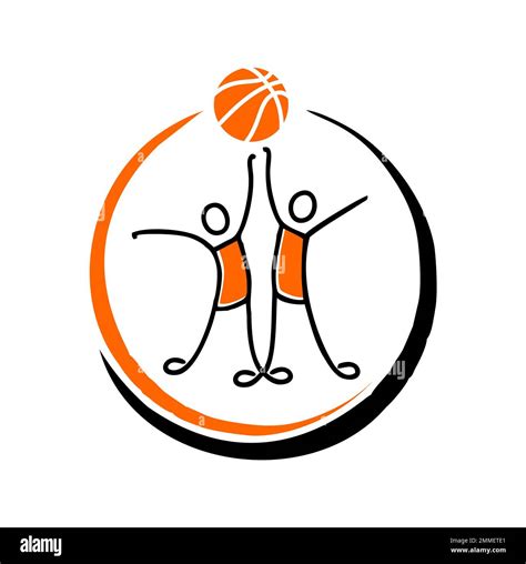A vector Illustration of Basketball Stickman Figure Logo Sign Stock ...