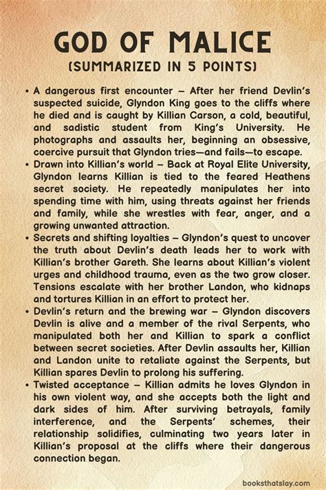 God of Malice Summary, Characters and Themes