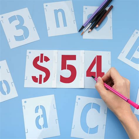Buy 68pcs లెటర్ నంబర్ స్టెన్సిల్స్ 3 ఇంచ్, పునర్వినియోగ ప్లాస్టిక్ ...