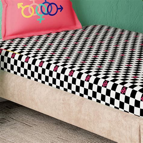 Buy PORTICO Freedom Printed Black And White Cotton Single Bedsheet Set ...