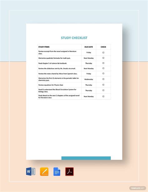 Study Checklist Example 的图像结果