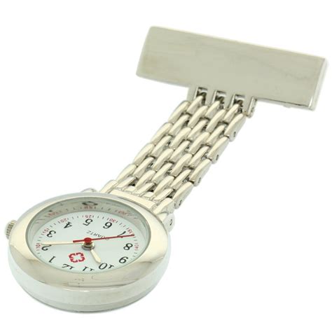 Pocket Watch Stainless Steel Arabic Numerals Quartz Brooch Nurse Pocket ...