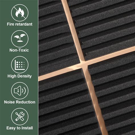 Snapklik.com : 50 Pack Acoustic Foam Panels,2"X 12" X 12"Sound Proof ...