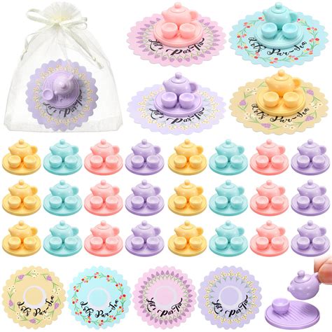 Amazon.com: Rotatingpals 24 Sets Tea Party Favors Mini Teapots Teacups ...