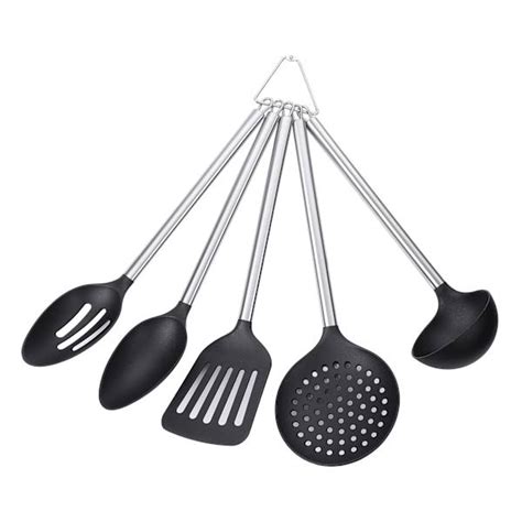5-Piece Nylon Kitchen Tool Set, Black
