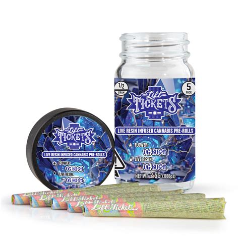 OG Kush x OG Kush [.5g] | Lift Tickets | Infused Pre Roll 5 Pack - Jane