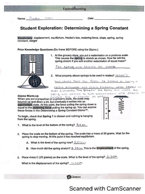 Calculation of Spring Constant Experiment B.SC 的图像结果