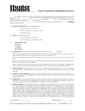 Fillable Online New Construction Addendum-Woodbrook Fax Email Print ...