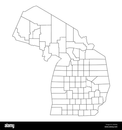 Michigan, MI - detailed political map of US state. Administrative map divided into counties ...