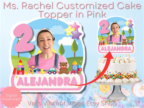 Customized Ms. Rachel Cake Topper in Pink Ms. Rachel - Etsy