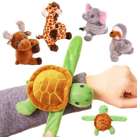 Oiur Stuffed Animals Slap Bracelets for Kids Plush Cartoon Giraffe ...