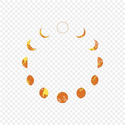 Orange Moon Phase PNG Transparent