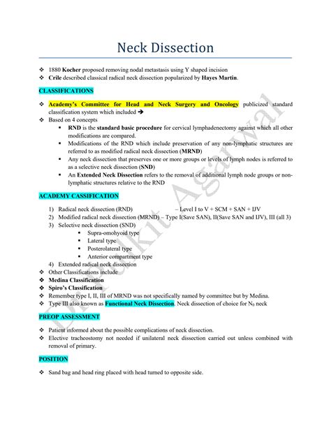 SOLUTION: Neck dissections - Studypool