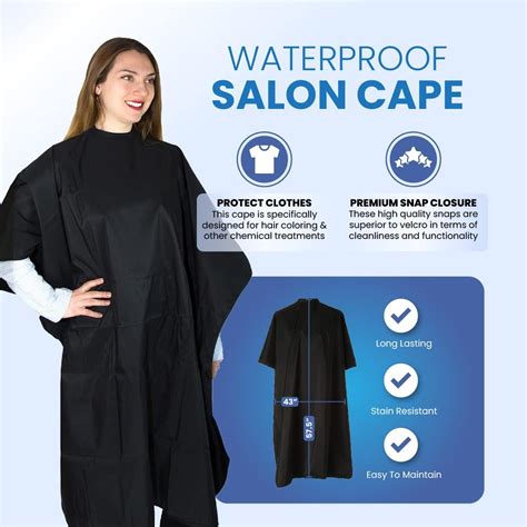 Waterproof Hair Coloring Cape with PU Coating - Black | Salon Chemical ...