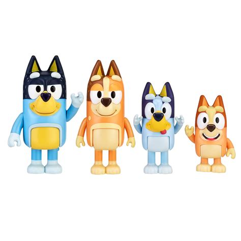 Bluey Bluey & Family Figure 4-Pack, Bingo, Bandit & Chilli - New ...