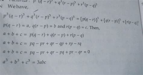 factorise p³(q-r)³+q³(r-p)³+r³(p-q)³ - Brainly.in