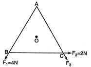 In an equilateral triangle A B C, F1, F2 and F3 are three forces acting ...