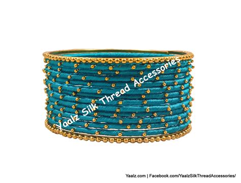 Yaalz Silk Threaded Metal & Weightless Thin Set Bangles In Assorted Co