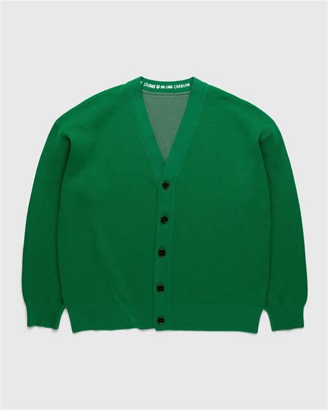 Acne Studios – Wool Blend V-Neck Cardigan Sweater Electric Green ...