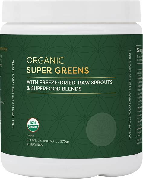 Amazon.com: Global Healing Organic Super Greens Powder Blend - Greens Superfood Powder with 15 ...