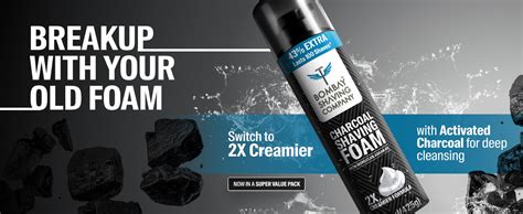 Bombay Shaving Company Charcoal Shaving Foam for Men, 425g (43% Extra ...