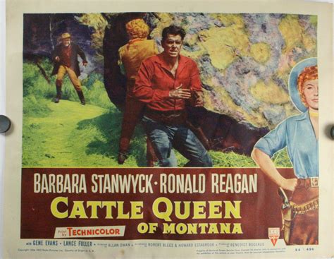 CATTLE QUEEN OF MONTANA, STARRING RONALD REAGAN, Set of 7 Lobby Cards ...