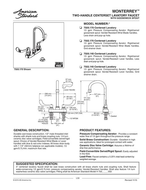 Monterrey® 4-Inch Centerset Gooseneck Faucet With Wrist Blade Handles 1 ...